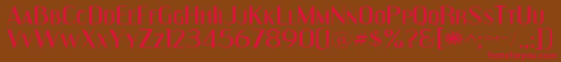 EngebrechtreExpanded Font – Red Fonts on Brown Background