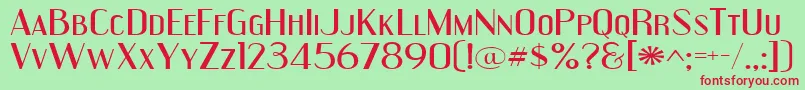 EngebrechtreExpanded Font – Red Fonts on Green Background