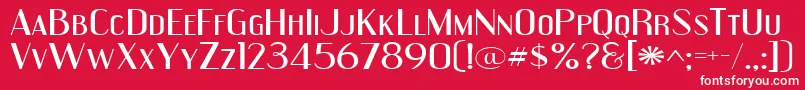 フォントEngebrechtreExpanded – 赤い背景に白い文字