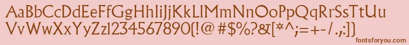 AlbertusMtLight Font – Brown Fonts on Pink Background