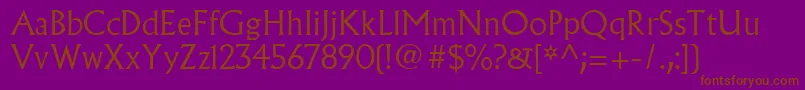 AlbertusMtLight Font – Brown Fonts on Purple Background