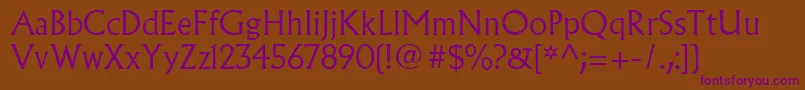 AlbertusMtLight Font – Purple Fonts on Brown Background