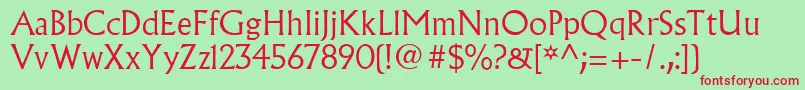 AlbertusMtLight Font – Red Fonts on Green Background