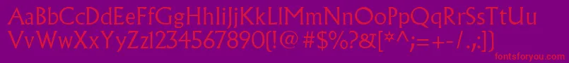 AlbertusMtLight Font – Red Fonts on Purple Background