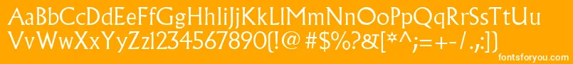 AlbertusMtLight Font – White Fonts on Orange Background