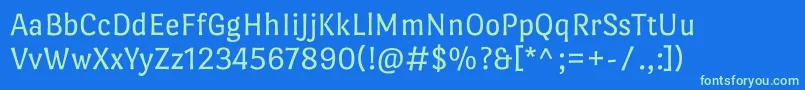 PortlligatsansRegular Font – Green Fonts on Blue Background