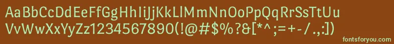 Шрифт PortlligatsansRegular – зелёные шрифты на коричневом фоне