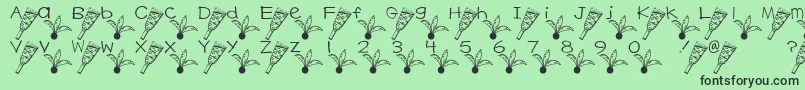 Czcionka HagoitaFont – czarne czcionki na zielonym tle