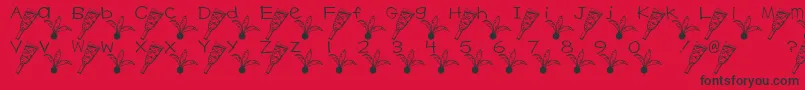 HagoitaFont Font – Black Fonts on Red Background