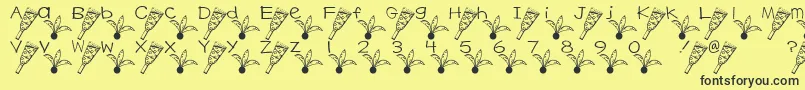 Czcionka HagoitaFont – czarne czcionki na żółtym tle