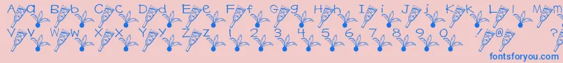 フォントHagoitaFont – ピンクの背景に青い文字