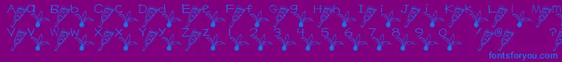 HagoitaFont-Schriftart – Blaue Schriften auf violettem Hintergrund