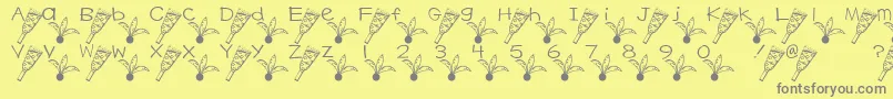 HagoitaFont Font – Gray Fonts on Yellow Background