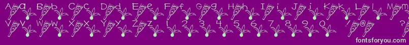 HagoitaFont-fontti – vihreät fontit violetilla taustalla
