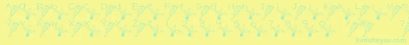 HagoitaFont Font – Green Fonts on Yellow Background