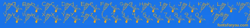 HagoitaFont Font – Orange Fonts on Blue Background