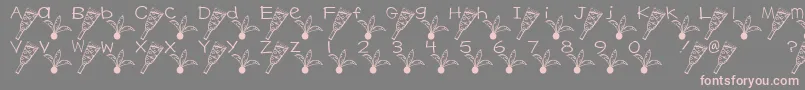フォントHagoitaFont – 灰色の背景にピンクのフォント