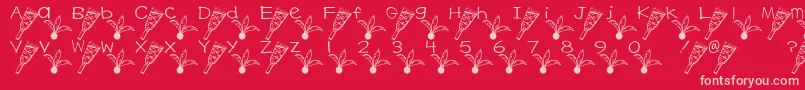 HagoitaFont-fontti – vaaleanpunaiset fontit punaisella taustalla