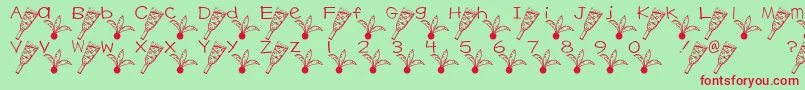 Czcionka HagoitaFont – czerwone czcionki na zielonym tle