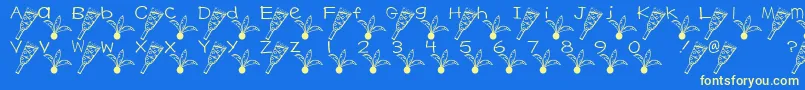 Czcionka HagoitaFont – żółte czcionki na niebieskim tle