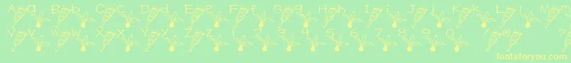 Czcionka HagoitaFont – żółte czcionki na zielonym tle