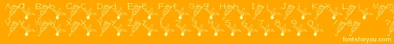 HagoitaFont-fontti – keltaiset fontit oranssilla taustalla