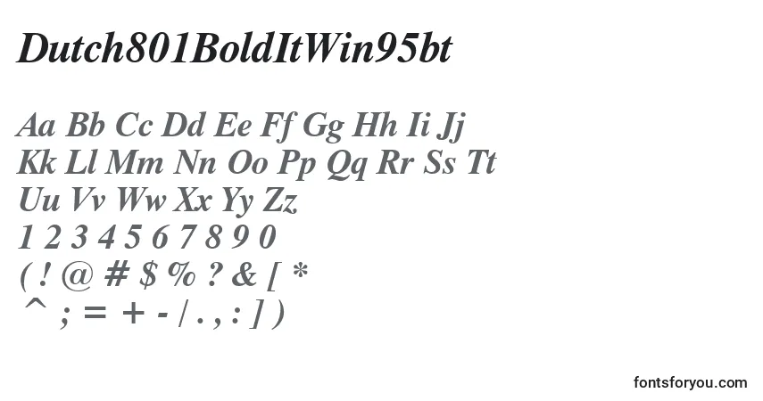Шрифт Dutch801BoldItWin95bt – алфавит, цифры, специальные символы