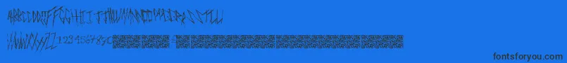Fonte Freakymanor – fontes pretas em um fundo azul