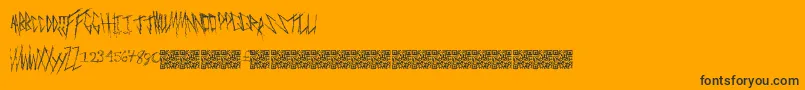 Czcionka Freakymanor – czarne czcionki na pomarańczowym tle