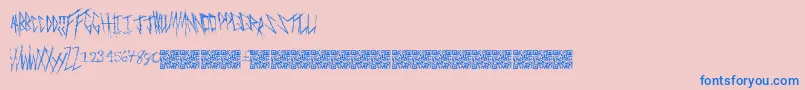 Fonte Freakymanor – fontes azuis em um fundo rosa