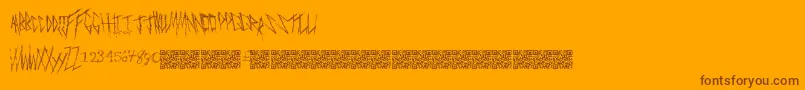Freakymanor Font – Brown Fonts on Orange Background