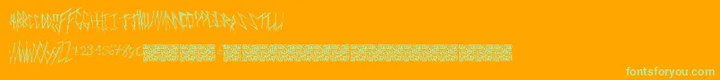 Freakymanor Font – Green Fonts on Orange Background