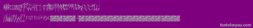 Fonte Freakymanor – fontes verdes em um fundo violeta