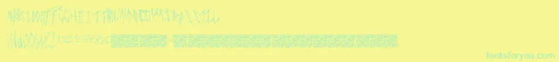 フォントFreakymanor – 黄色い背景に緑の文字