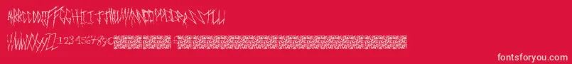 フォントFreakymanor – 赤い背景にピンクのフォント