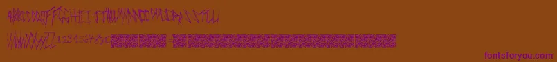 Freakymanor-Schriftart – Violette Schriften auf braunem Hintergrund
