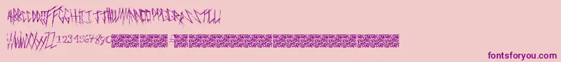 Fonte Freakymanor – fontes roxas em um fundo rosa