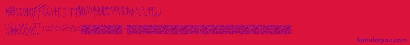 Freakymanor-Schriftart – Violette Schriften auf rotem Hintergrund