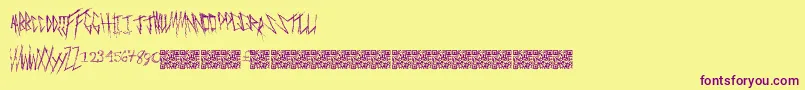 Czcionka Freakymanor – fioletowe czcionki na żółtym tle