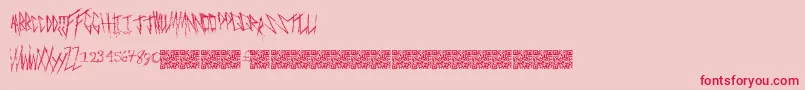 フォントFreakymanor – ピンクの背景に赤い文字