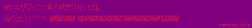 フォントFreakymanor – 紫の背景に赤い文字