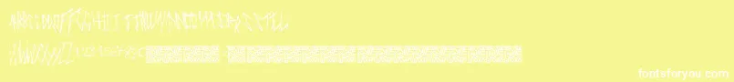 Czcionka Freakymanor – białe czcionki na żółtym tle