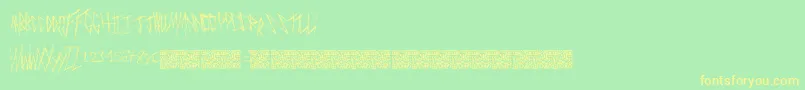 Czcionka Freakymanor – żółte czcionki na zielonym tle