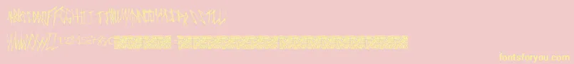 Fonte Freakymanor – fontes amarelas em um fundo rosa