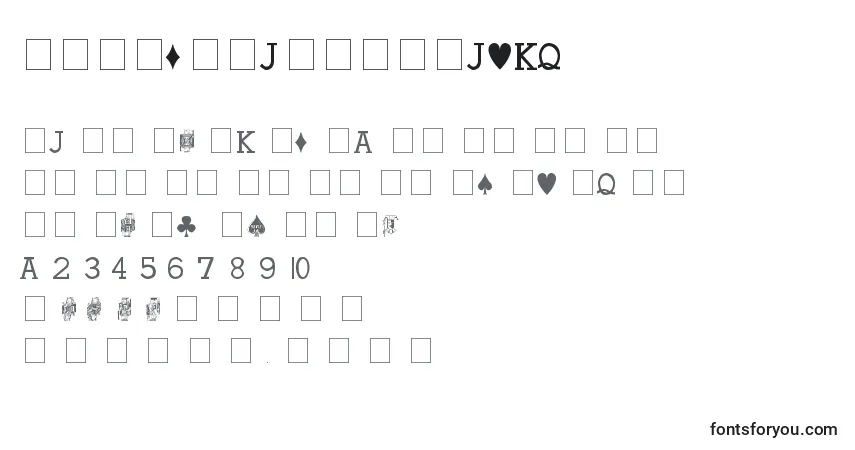 Czcionka HoylePlayingCards – alfabet, cyfry, specjalne znaki