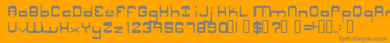 Lisätietoja NyakSquared1-fontista NyakSquared1-fontti – harmaat kirjasimet oranssilla taustalla