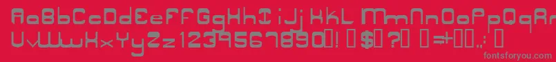 Fonte NyakSquared1 – fontes cinzas em um fundo vermelho