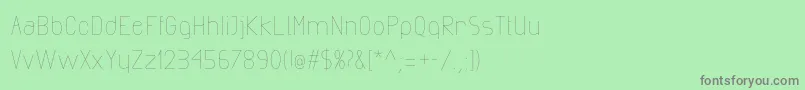 フォントExactaLight – 緑の背景に灰色の文字