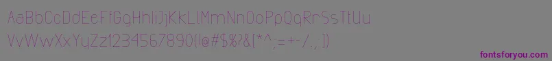 フォントExactaLight – 紫色のフォント、灰色の背景