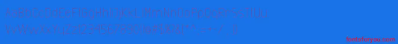 ExactaLight-Schriftart – Rote Schriften auf blauem Hintergrund